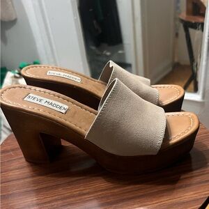 Fran Sand Suede Leather Platform Sandals